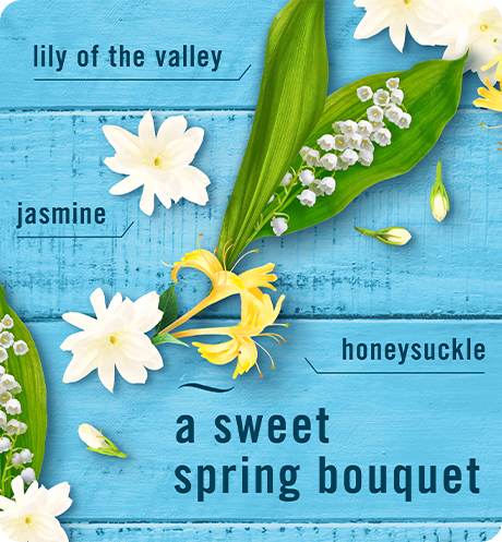 A sweet spring bouquet. Lily of the valley, jasmine, honeysuckle.