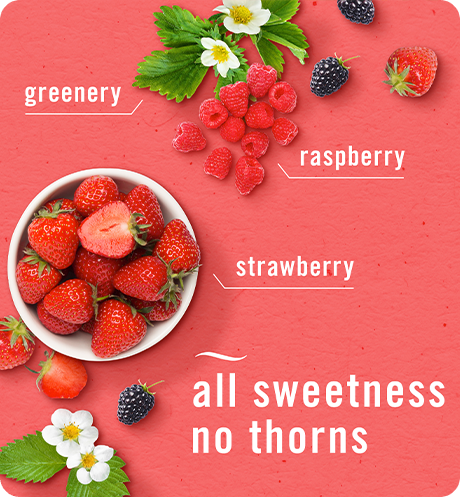 Berry & Bramble: Greenery, raspberry, strawberry, all sweetness no thorns.