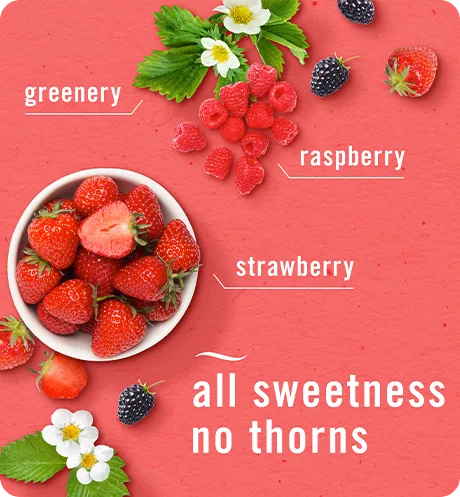 Berry & Bramble: Greenery, raspberry, strawberry, all sweetness no thorns.