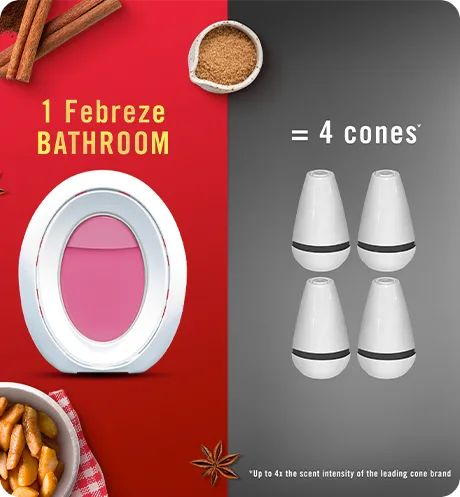 Bathroom Holiday Double 1 Febreze bathroom = 4 cones