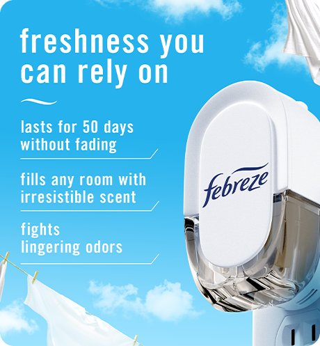 Freshness you can rely on, lasts for 50 days without fading, fills any room with irresistible scent, fights lingering odors