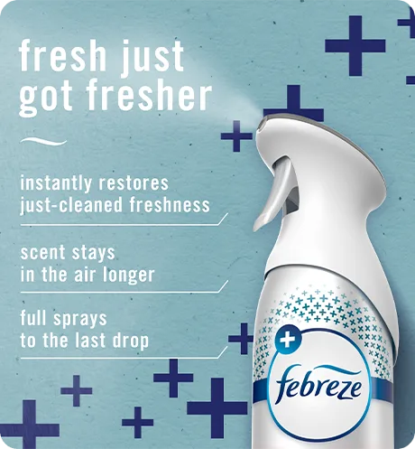 Fresh just got fresher. Instantly restores just-cleaned freshness. Super fine mist stays in the air longer. Full spray down to the last drop.