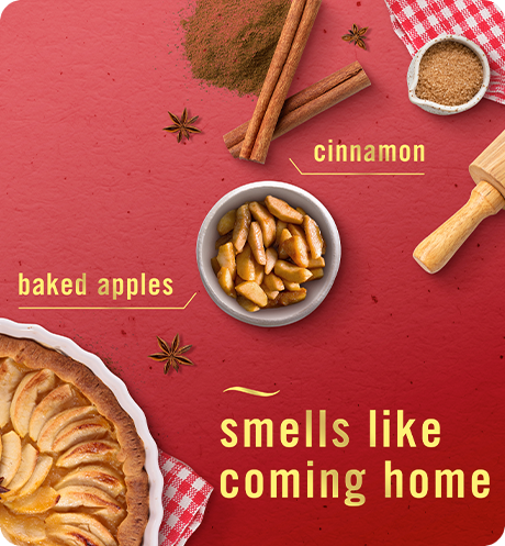 Baked cinnamon apples smells like coming home. Cinnamon, baked apples.