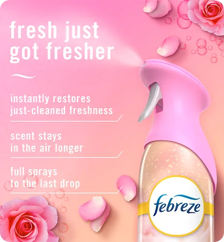 Air Romance Desire. Fresh just got fresher. Instantly restores just-cleaned freshness. Super fine mist stays in the air longer. Full spray down to the last drop.