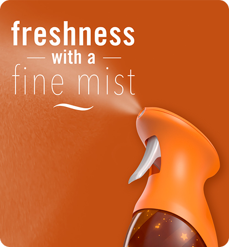 AIR Pumpkin Roll freshness with a fine mist.