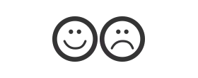 Feedback icon with smiling and frowny faces