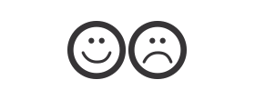 Feedback icon with smiling and frowny faces