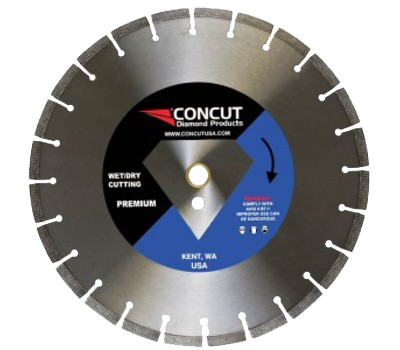 Diamond Concrete Dry Saw Blade: 14 in. x 1 in.
