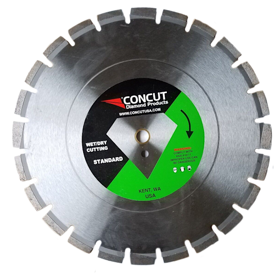 Diamond Asphalt Dry Saw Blade: 14 in. x 20 mm.
