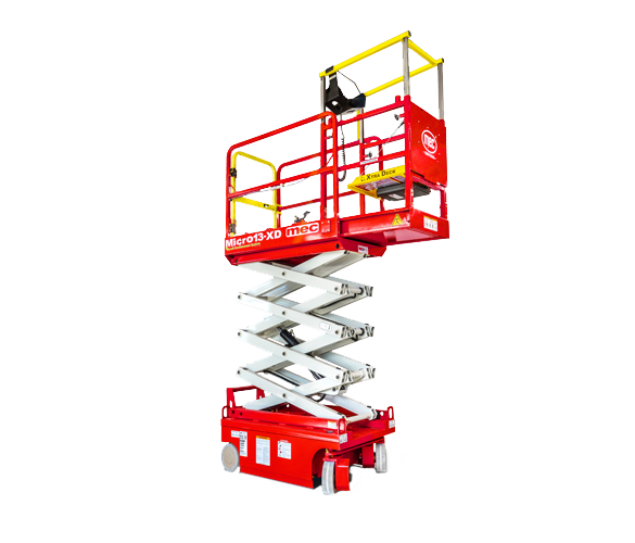 13-Foot Electric Scissor Lift With Step Up Attachment