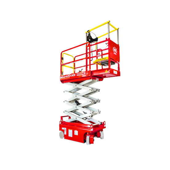 13-Foot Electric Scissor Lift With Step Up Attachment