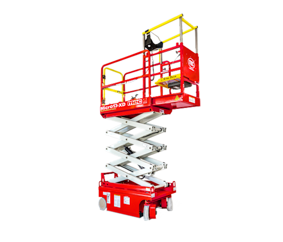 13-Foot Electric Scissor Lift With Step Up Attachment