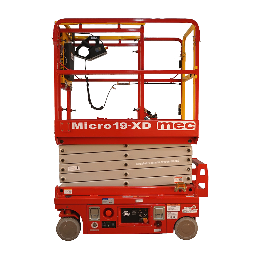 19-Foot Micro Electric Scissor Lift With Step Up Attachment