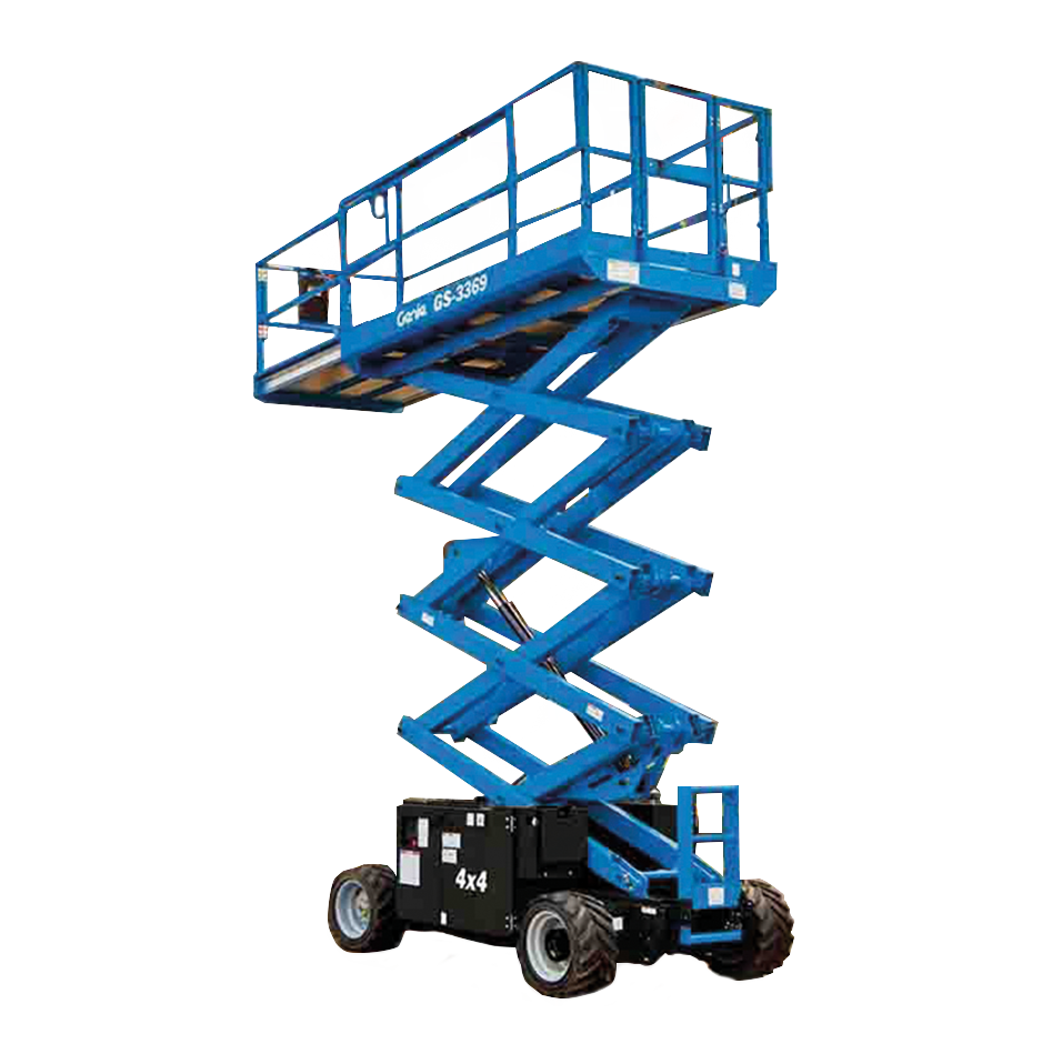 32-Foot Rough Terrain Scissor Lift With Outrigger