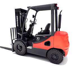 14-Foot Straight Mast Diesel Forklift - 5,500 Pounds