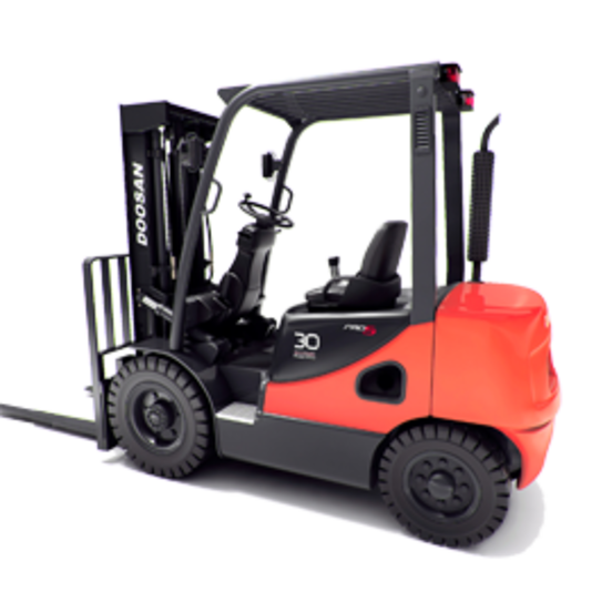 14-Foot Straight Mast Diesel Forklift - 5,500 Pounds