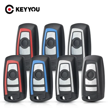 KEYYOU Remote Car Key Case New For BMW CAS4 F 3 5 7 Series E90 E92 E93 X5 F10 F20 F30 F40 New 5 7 Series Uncut Blank Key Blade
