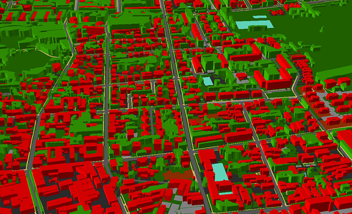 Épületmodellek (LOD1)