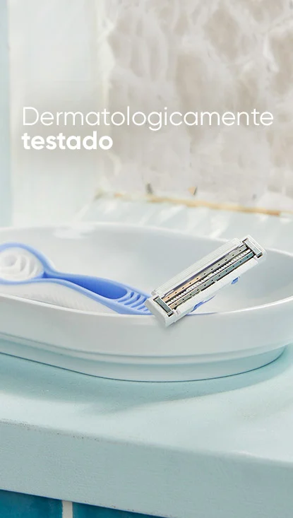imagem secundária com texto: 
Dermatologicamente
testado