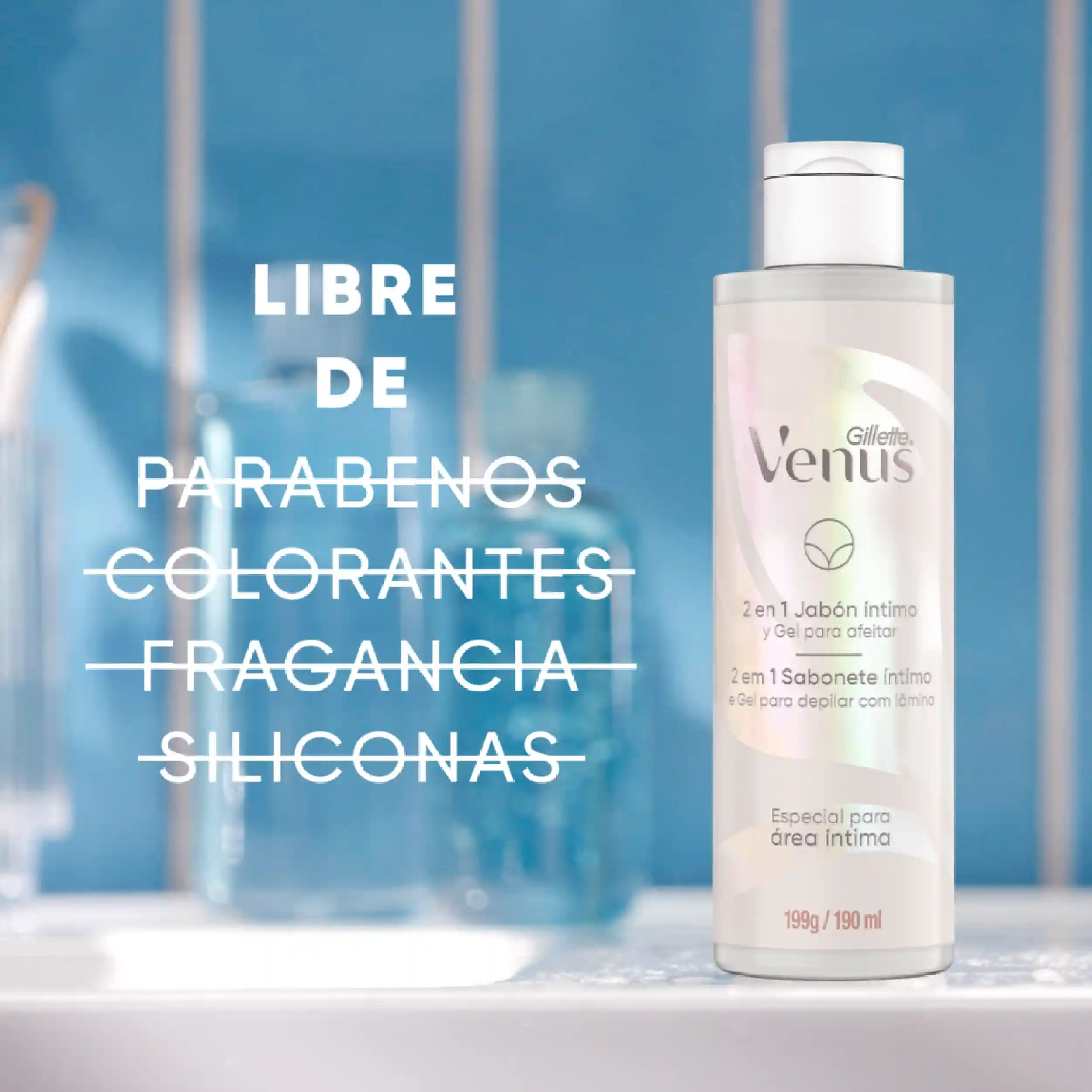 Jabón y Gel Gillette Venus Área Íntima, 190mL