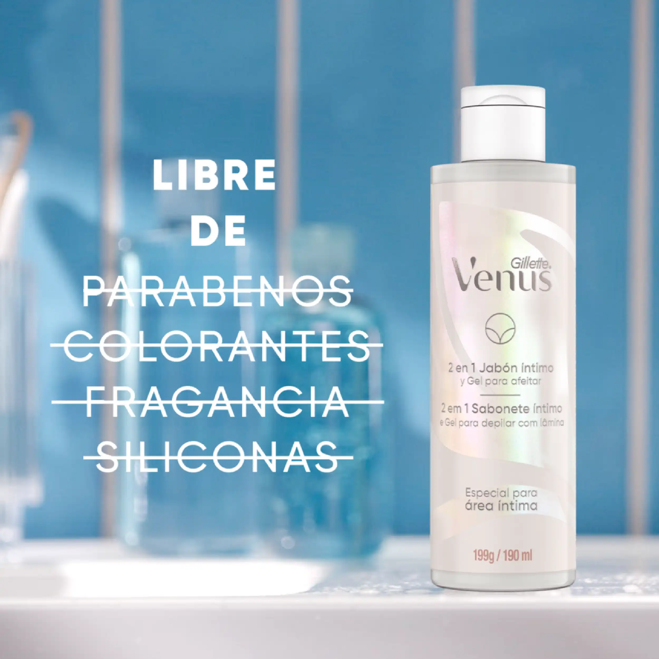 Jabón y Gel Gillette Venus Área Íntima, 190mL