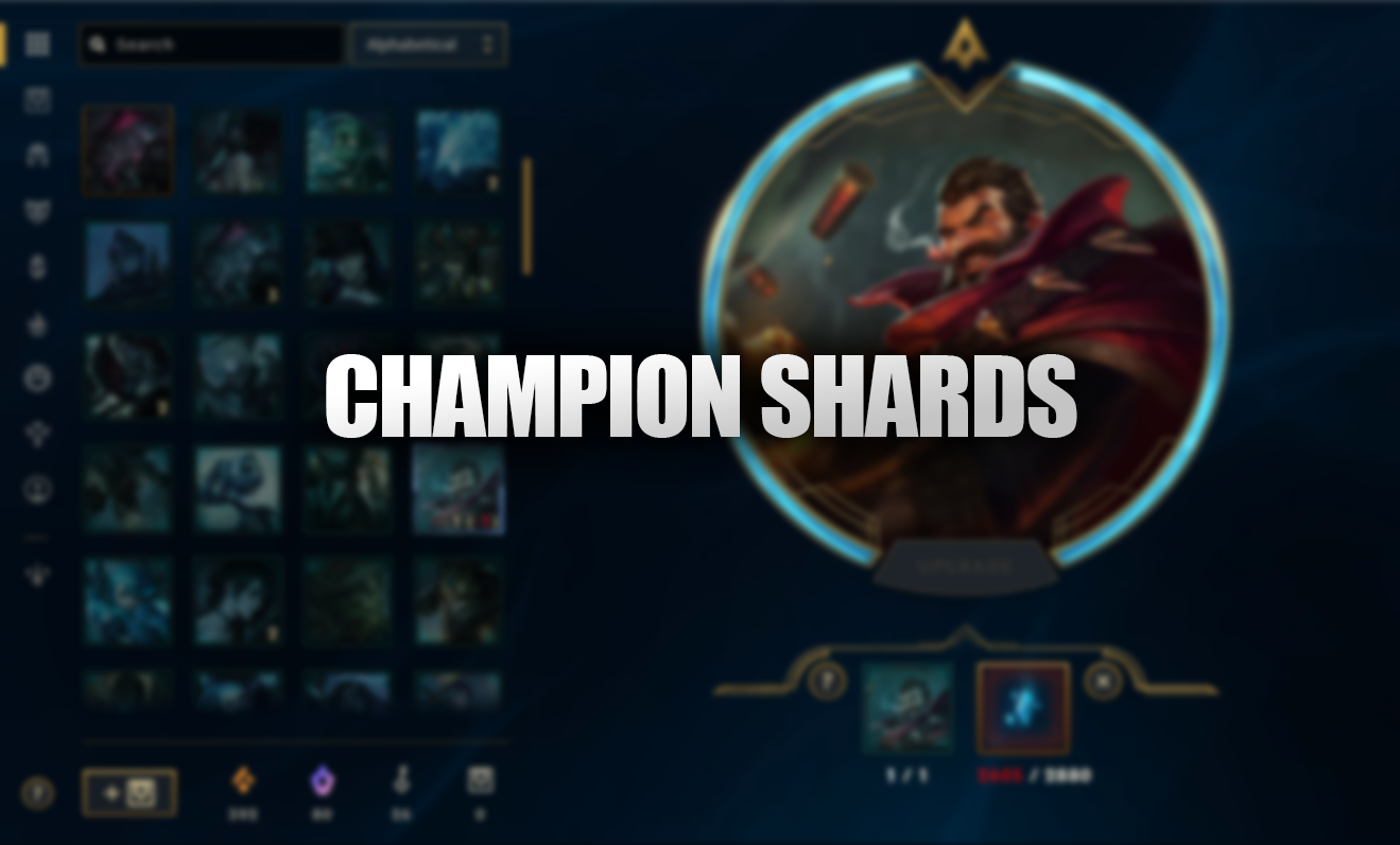 Although not completely free, you can get Champion Shards as rewards which can unlock all champions without directly purchasing them. These shards are obtained from Champion Capsules that you receive whenever you level up in League of Legends.