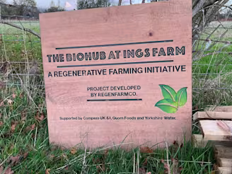 Sign outside the biohub and ings farm