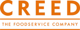 Logo in orange that says CREED THE FOOD SERVICE COMPANY