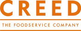 Logo in orange that says CREED THE FOOD SERVICE COMPANY