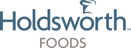 Holdsworth Foods logo in blue and brown