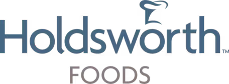 Holdsworth Foods logo in blue and brown