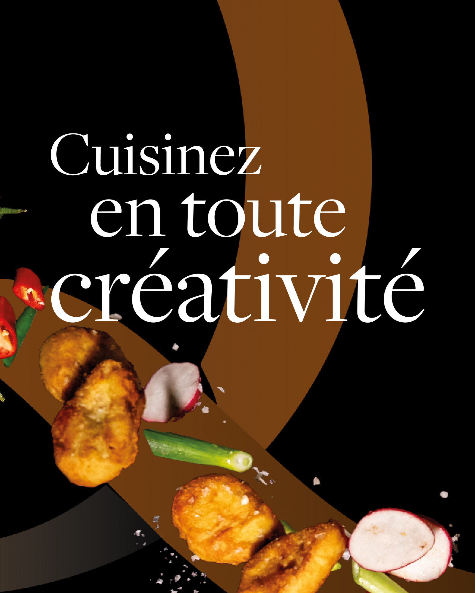 QuornPro banner in black and orange with icons of food going through the middle