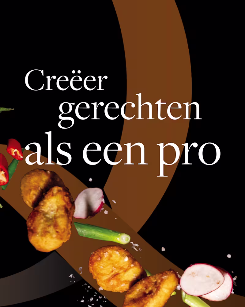 QuornPro banner in black and orange with icons of food going through the middle