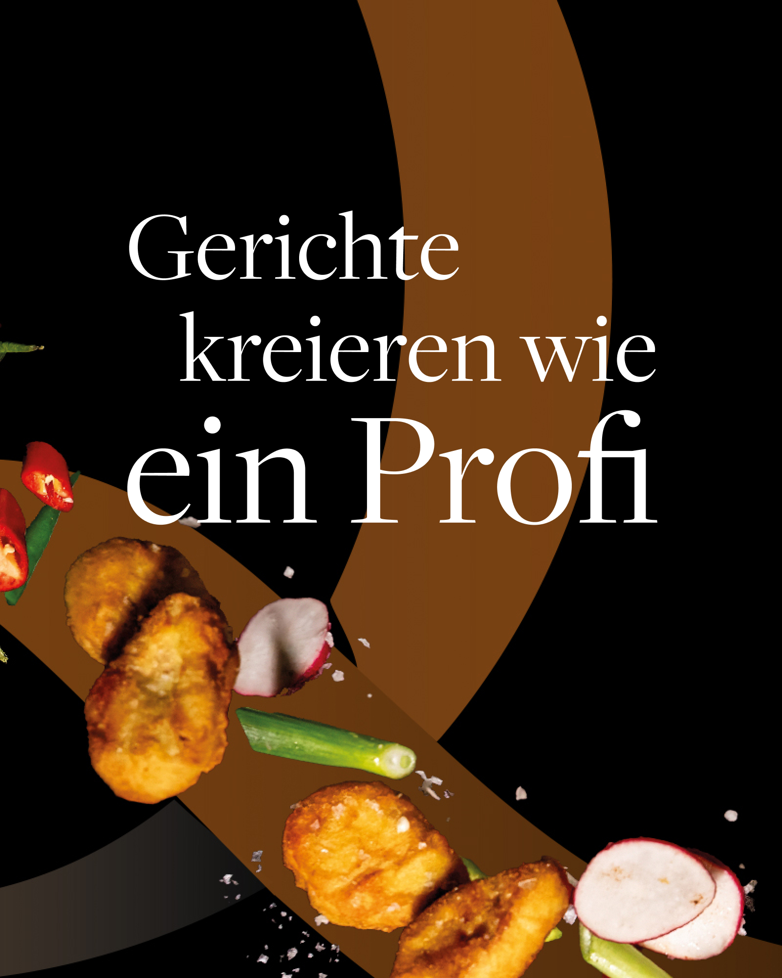 QuornPro banner in black and orange with icons of food going through the middle