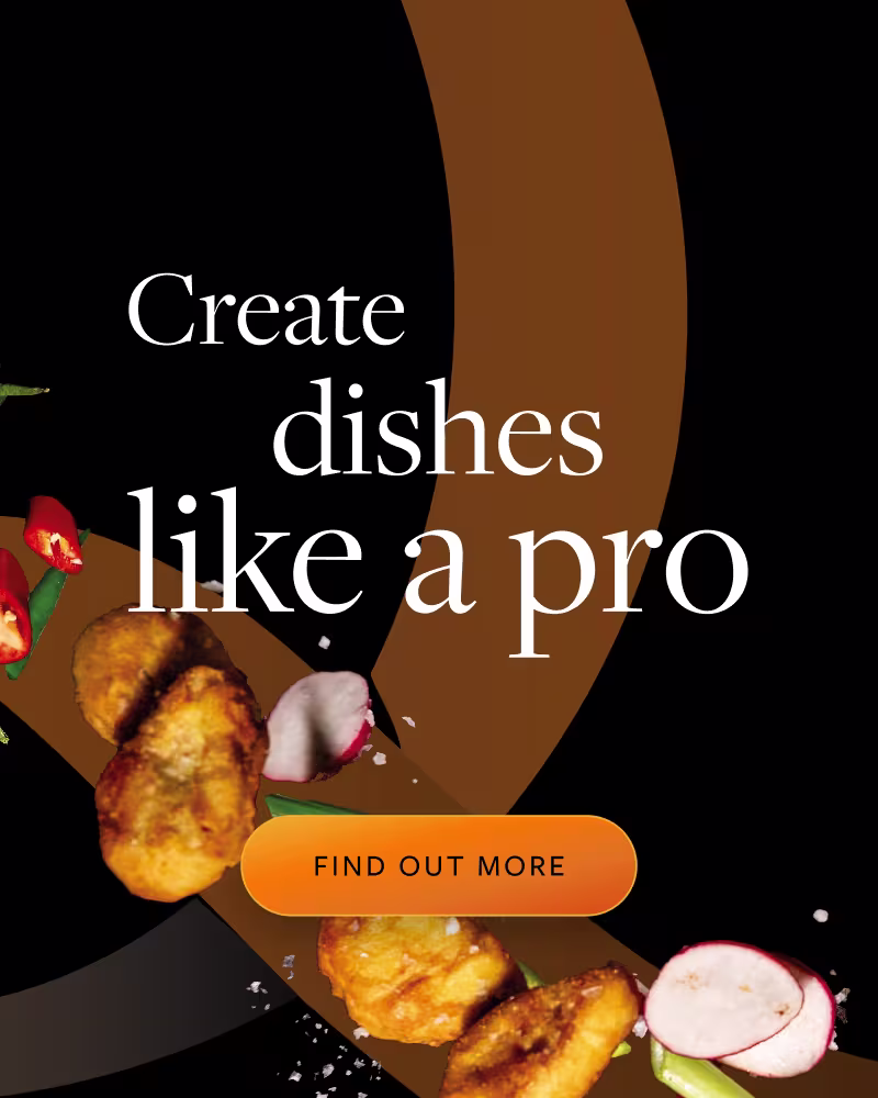 QuornPro banner in black and orange with icons of food going through the middle