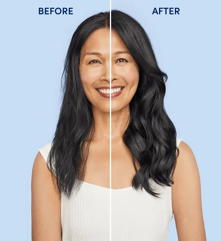 Before and After Using Long & Revitalized Hair Strengthening Products
