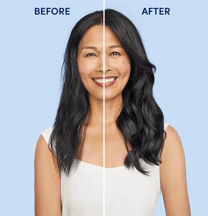 Before and After Using Long & Revitalized Hair Strengthening Products