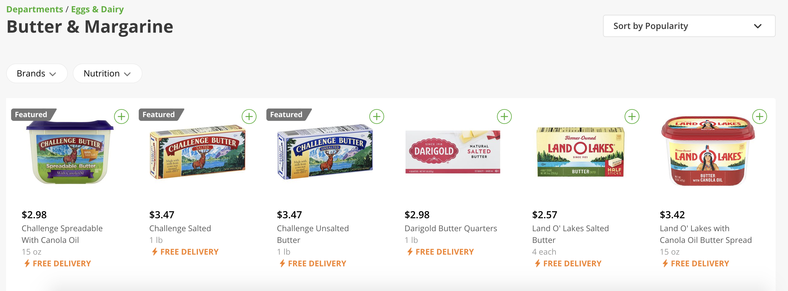 Instacart - Non-Search - Department Featured Ads