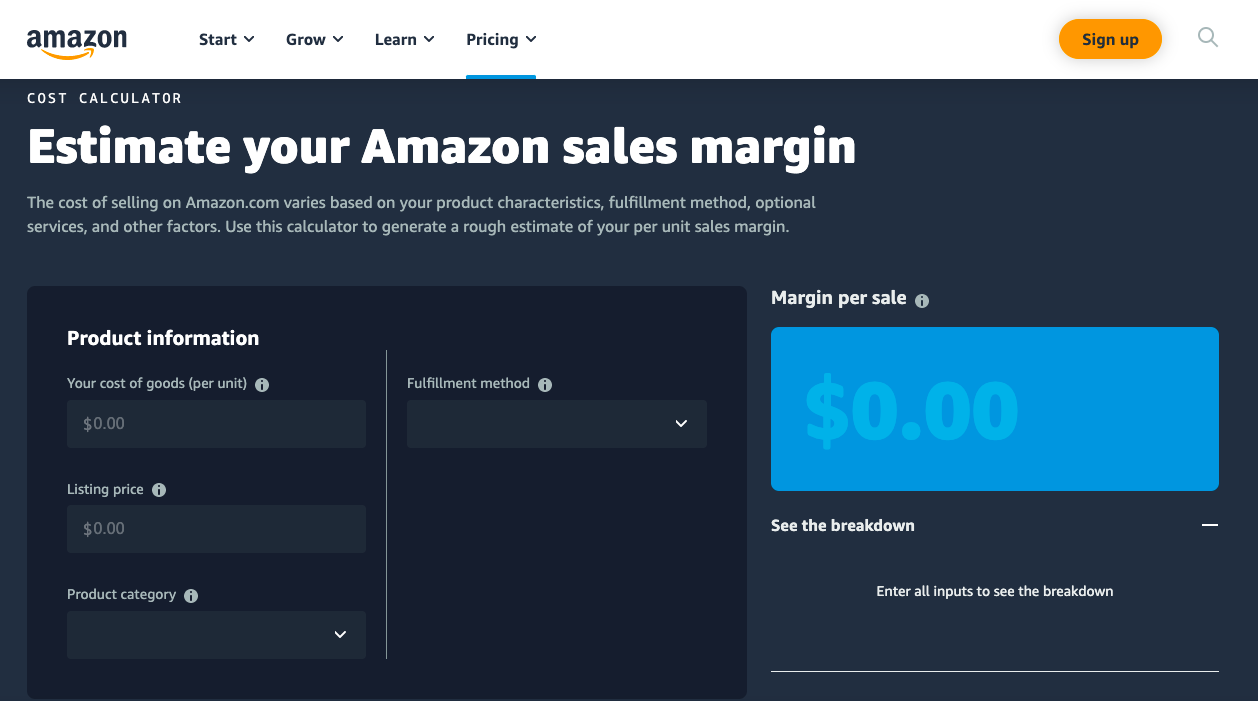 amazon-sales-margin-calculator