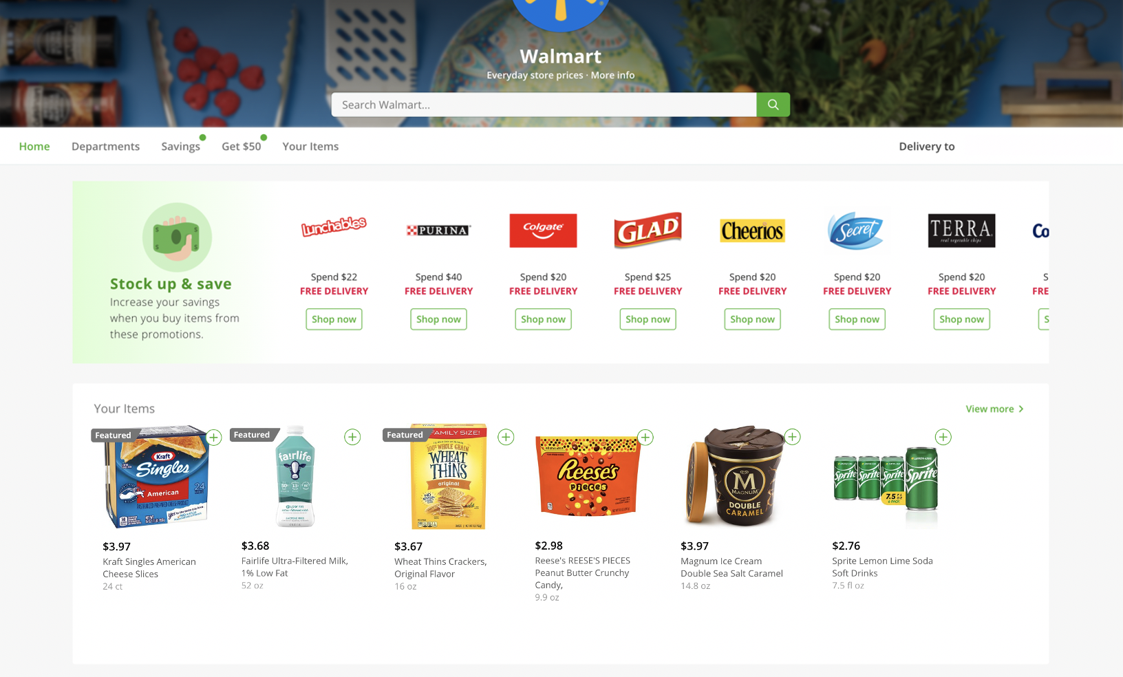 Instacart Featured Ads - Your Items Section