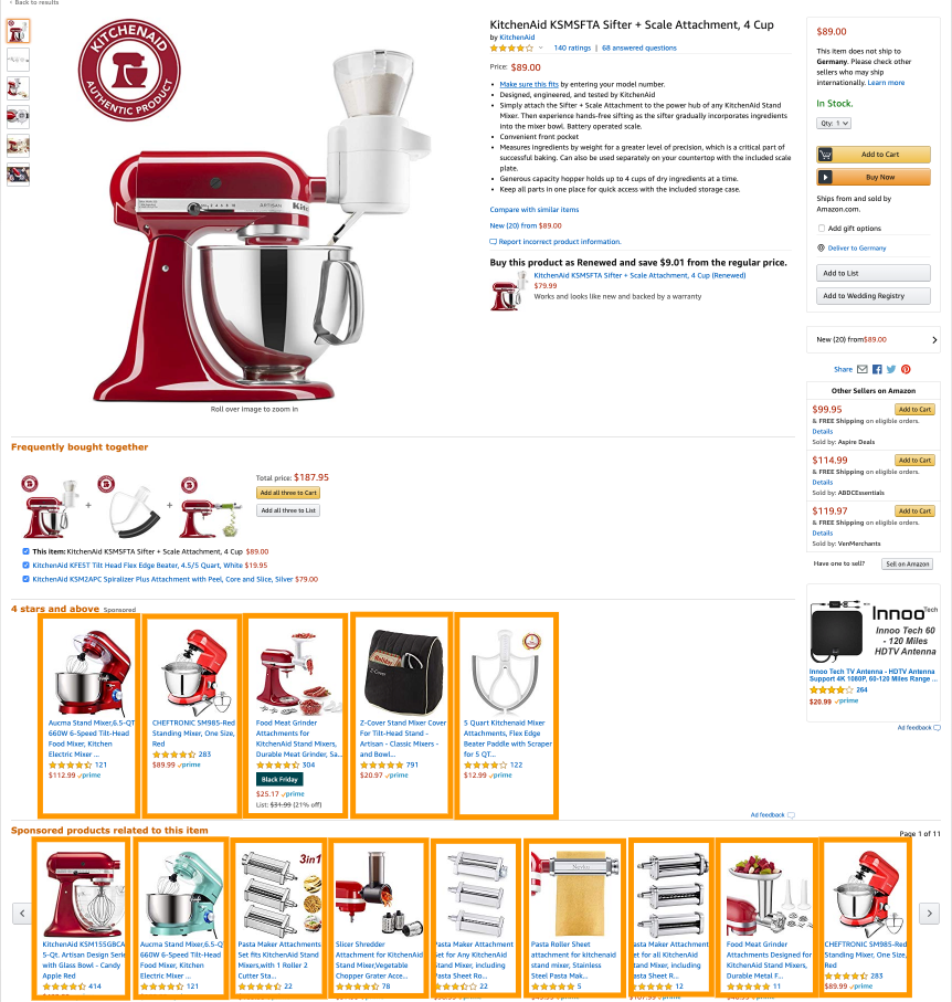 Amazon Advertising Sponsored Products Kitchenaid