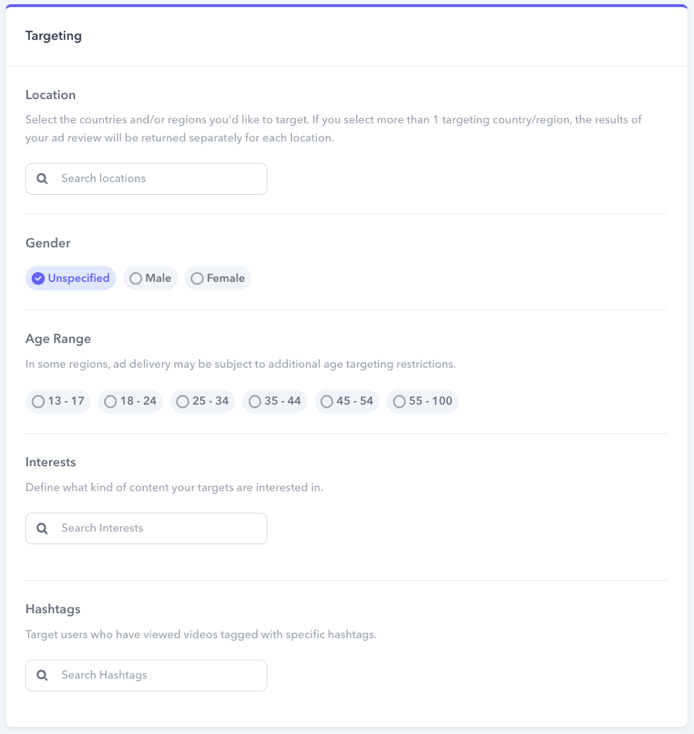 Spark Ads targeting