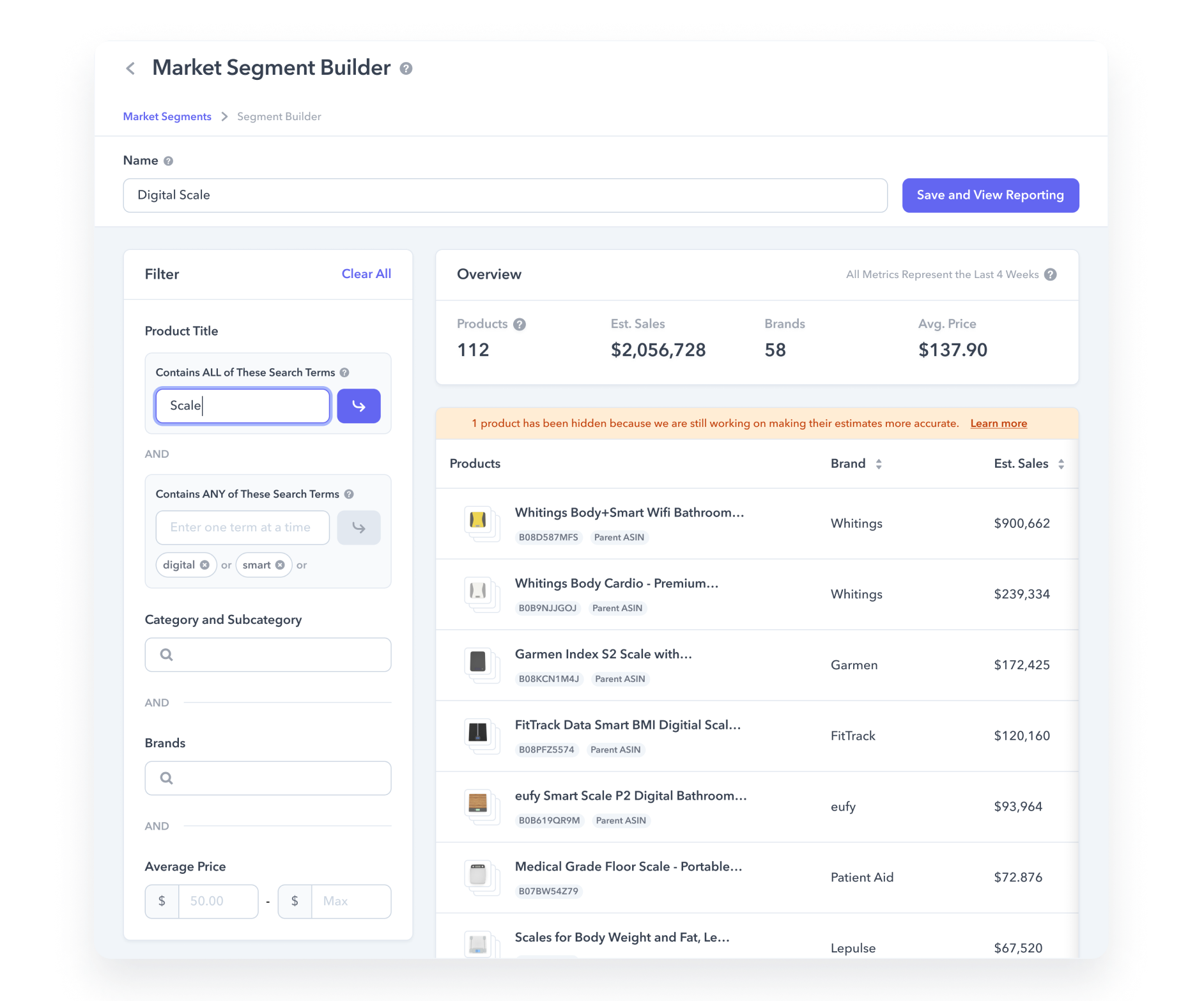 Custom market segments, live in seconds