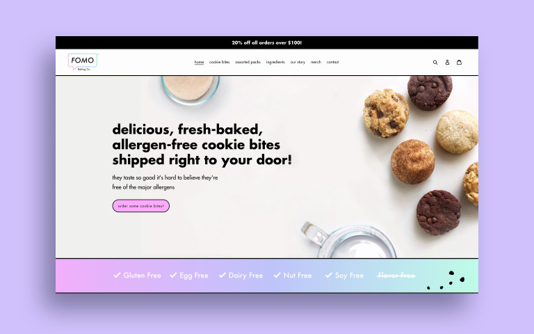 The Homepage Design of fomobaking.com