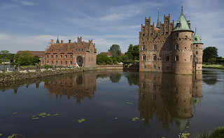 a castle on a lake