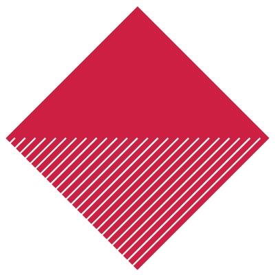a red and white triangle