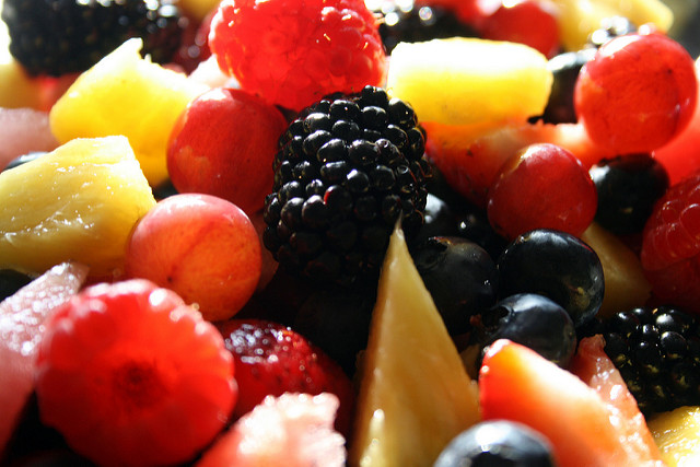 a pile of colorful fruit
