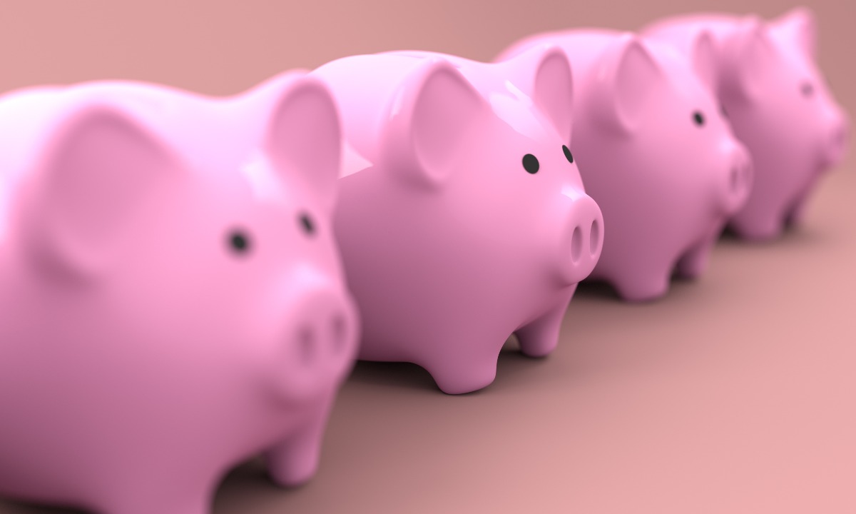 a group of pink piggy banks