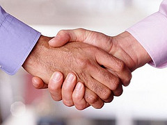 close-up of a person shaking hands