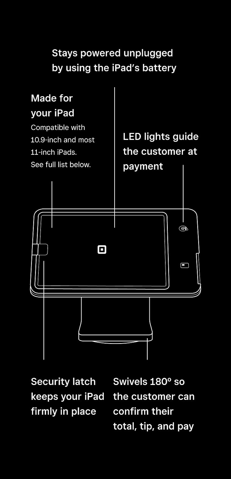 iPad POS stand - Technical Specifications | Square iPad POS stand - Technical Specifications | Square